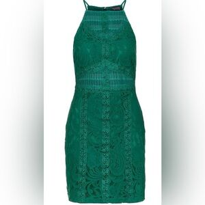 Top shop high neck emerald green bodycon homecoming dress